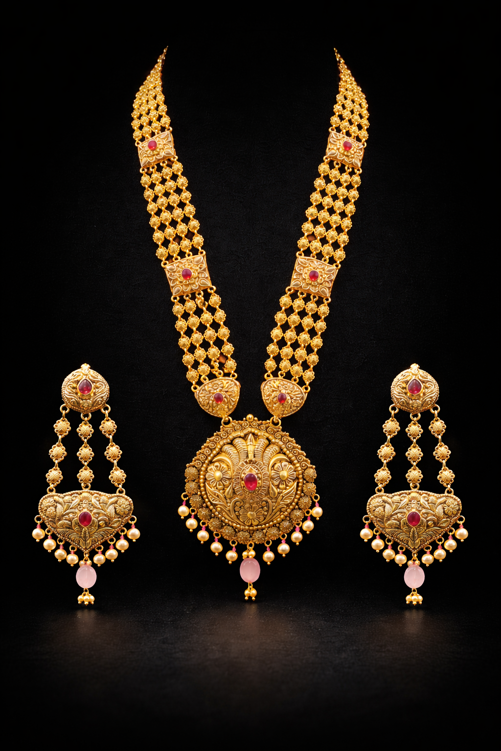 Raani Haar Necklace Set | 925 Silver Gold Plated Bridal Long Necklace | Anantra