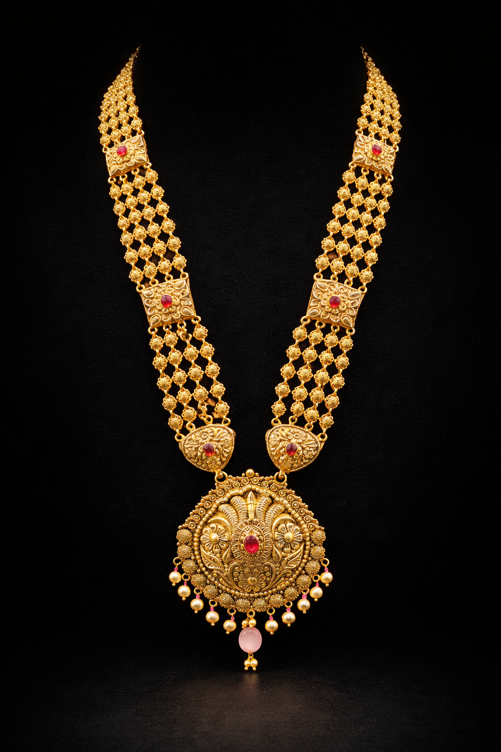 Raani Haar Necklace Set | 925 Silver Gold Plated Bridal Long Necklace | Anantra